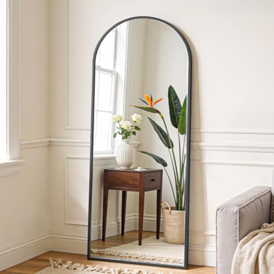 Arch Mirror Leaning - Łukowate lustro pełnowymiarowe z podstawką, 60