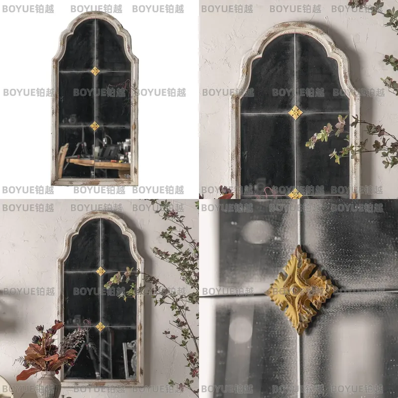 Arch Mirror Leaning - Francuskie rzeźbione drewniane lustro podłogowe z