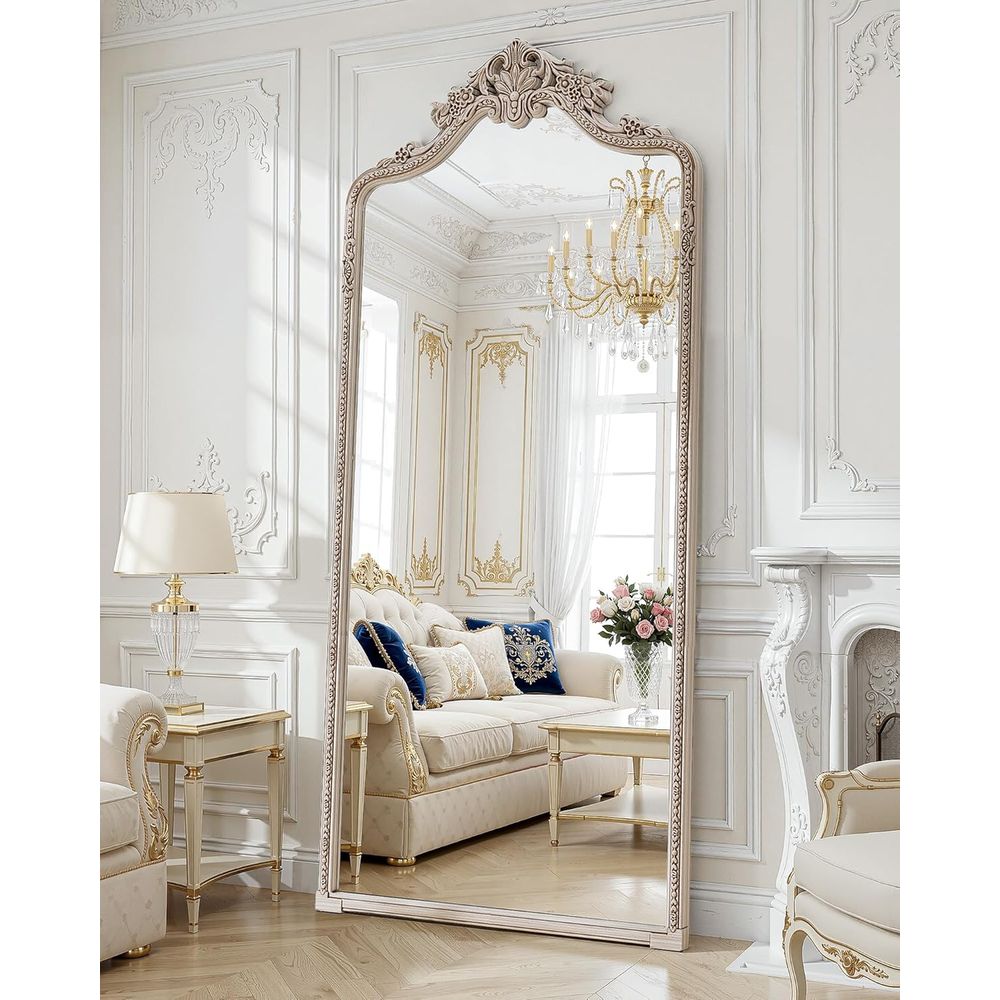 Arch Mirror Leaning - Lustro naścienné łukowe, pełnowymiarowe, 71x32, tradycyjne,